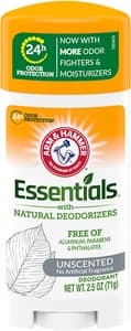 Arm & Hammer Essentials With Natural Deodorizers, Deodorant, Unscented