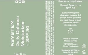 ASYSTEM Daily Defense Moisturizer