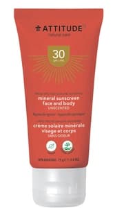 Attitude Mineral Sunscreen Face And Body Unscented