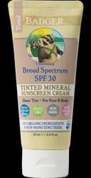 Badger Badger Tinted Sunscreen - Spf30 Unscented Cream