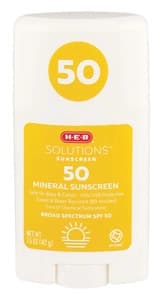 H-E-B H-E-B Solutions Sunscreen SPF 50 Mineral Sunscreen