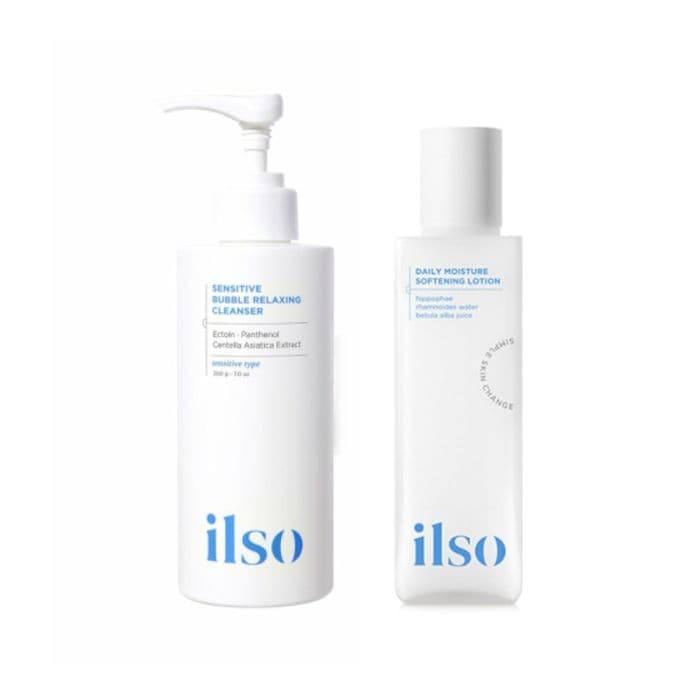 ILSO Sensitive Bubble Relaxing Cleanser - 200g + Daily Moisture Softening Lotion - 150ml Set