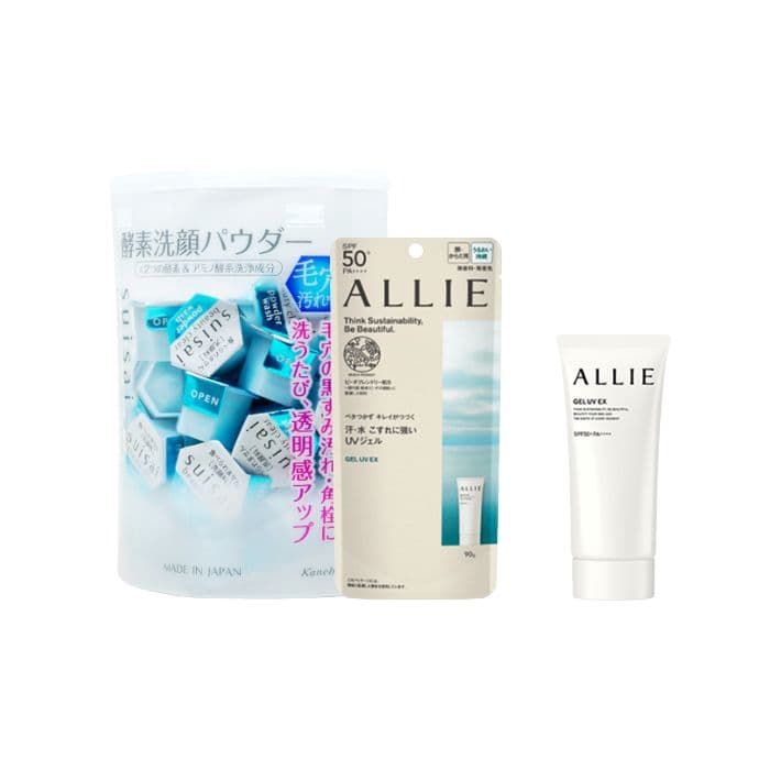Kanebo Allie Gel UV EX SPF50+ PA++++ X Suisai Beauty Clear Powder Wash
