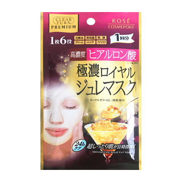 Kose Clear Turn Premium Royal Jelly Mask - Hyaluronic Acid - 1pc