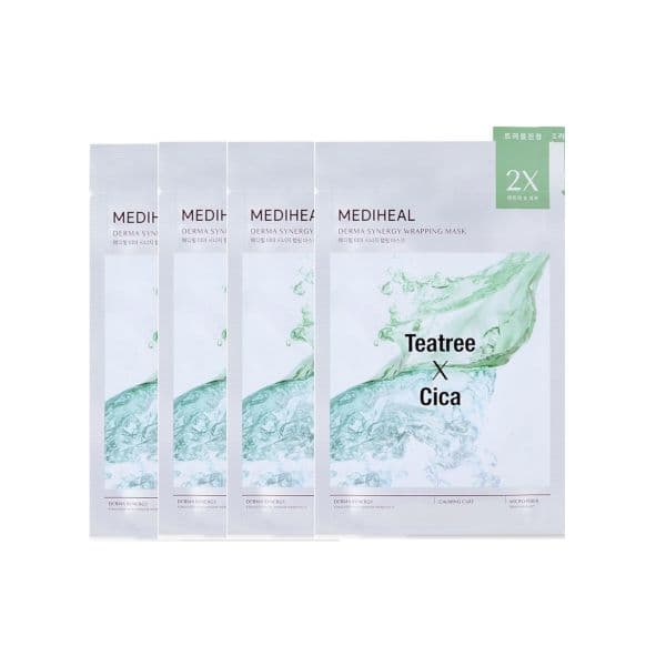 Mediheal Derma Synergy Wrapping Mask Sheet for Calming Care (Teatee x Cica) - 4pcs