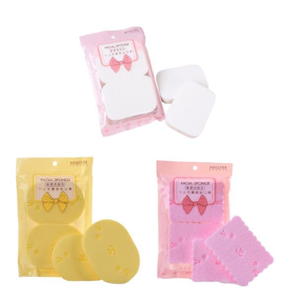 MINGXIER Face Cleansing Sponge (Random Colour) - 2pcs