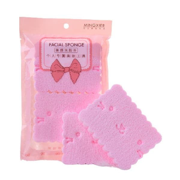 MINGXIER Facial Cleansing Sponge - Pink - 2pcs