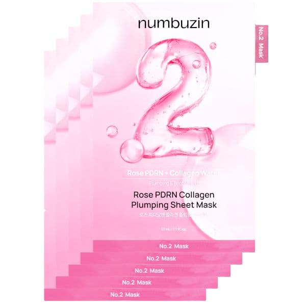 numbuzin No.2 Rose PDRN Collagen Plumping Sheet Mask - 5ea