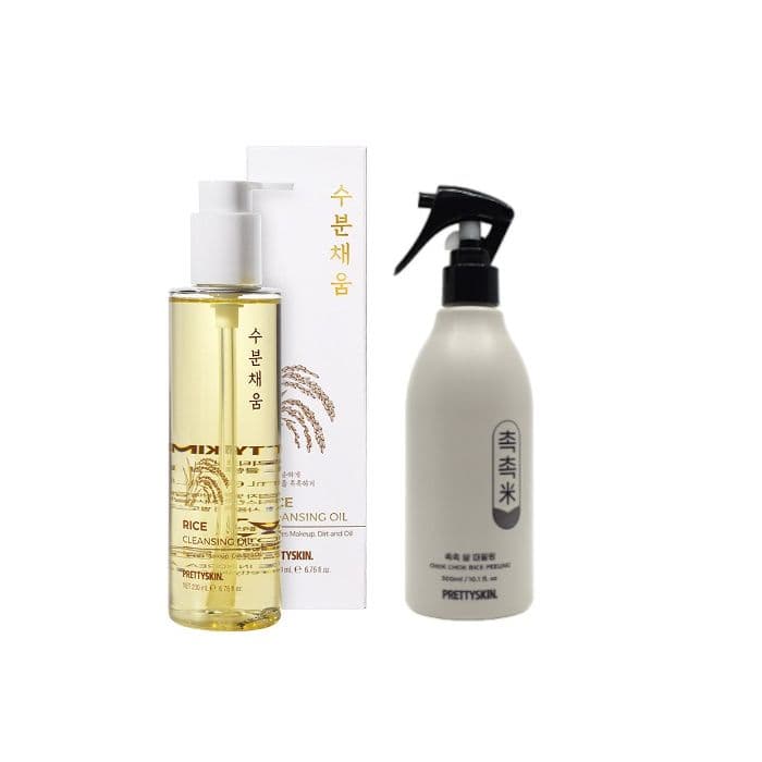 PRETTYSKIN Chok Chok Rice Peeling - 300ml (1ea) + Rice Cleansing Oil - 200ml (1ea) Set