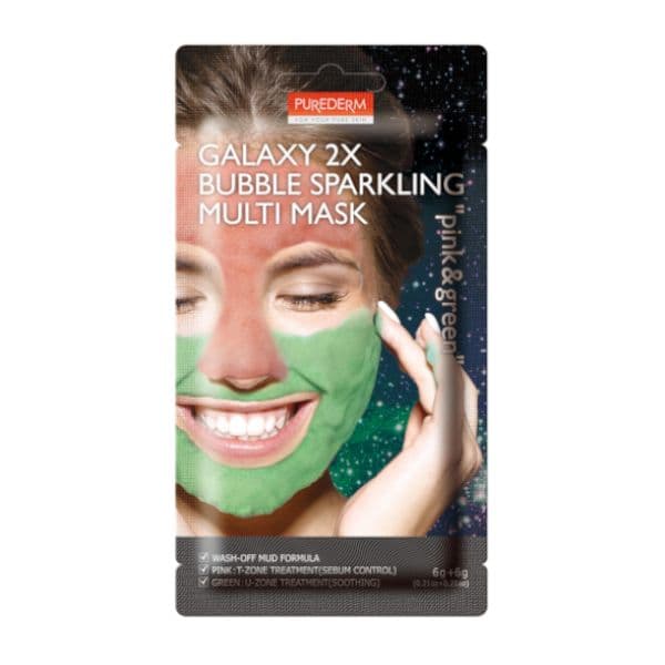 PUREDERM Galaxy 2X Bubble Sparkling Multi Mask - 6g+6g - Pink & Green