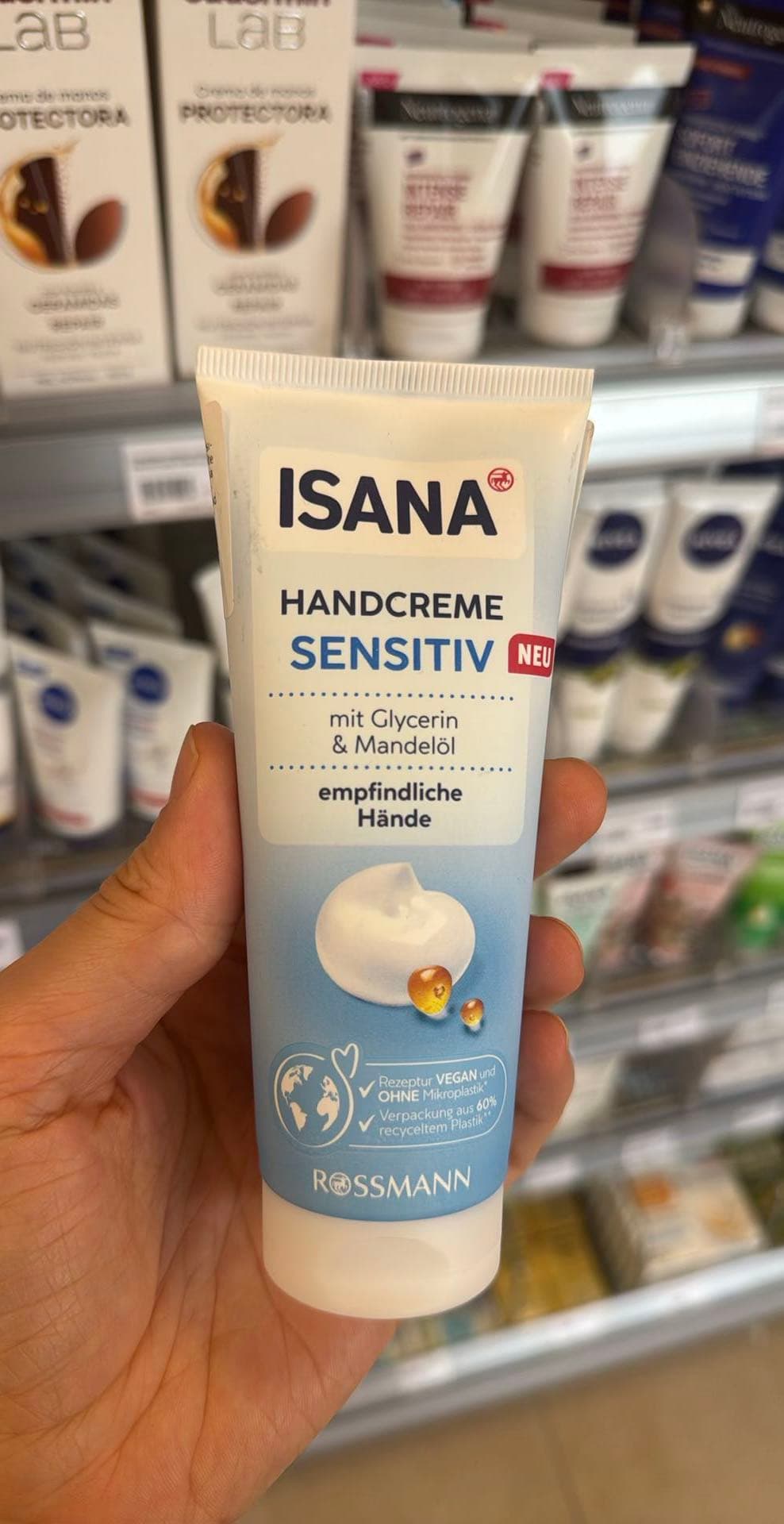 ISANA Handcreme Sensitiv (mit Glycerin & Mandelöl)