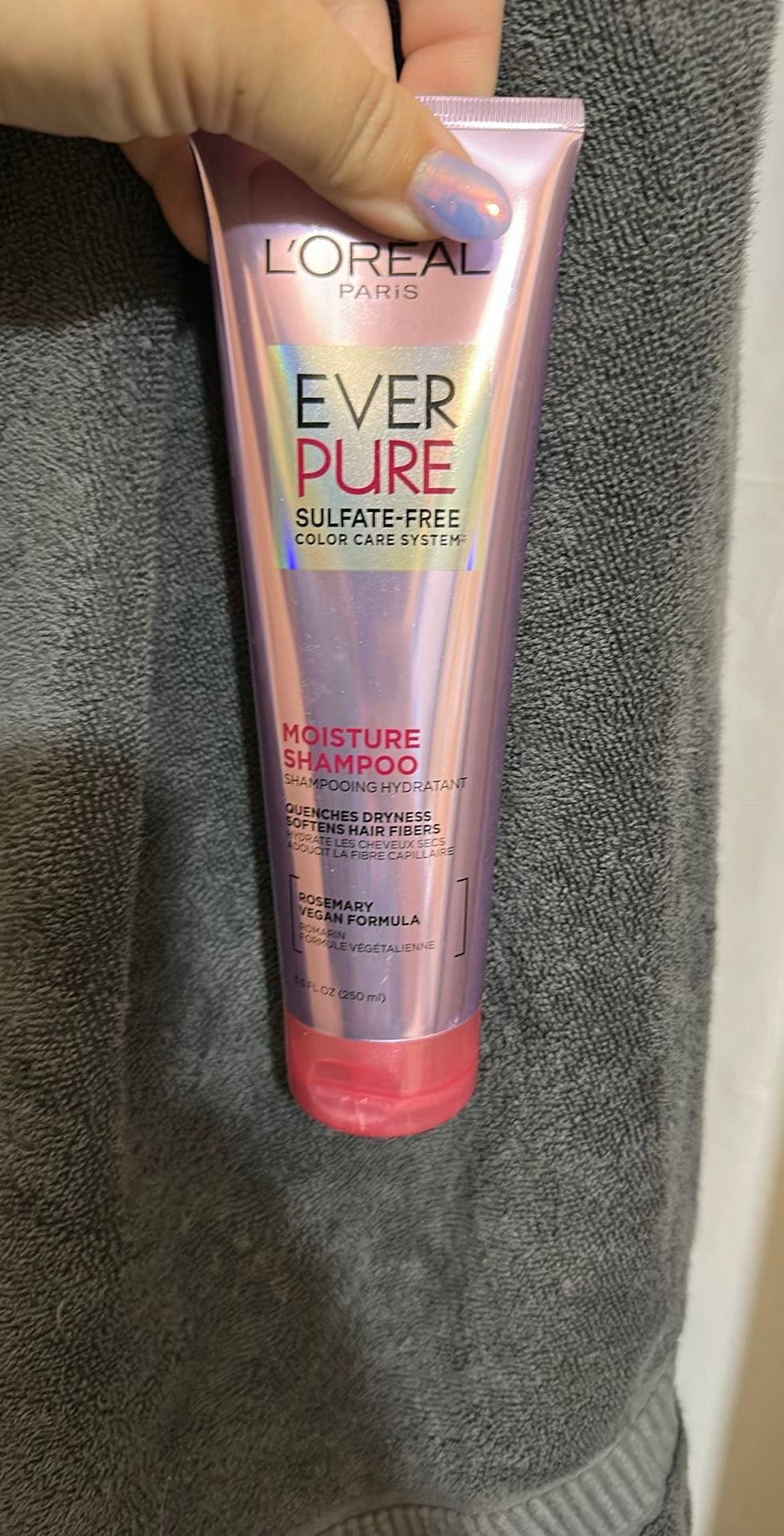 L'Oreal Paris Ever Pure Moisture Shampoo (Sulfate-Free) - Rosemary Vegan Formula, 8.4 FL OZ (250 ml)