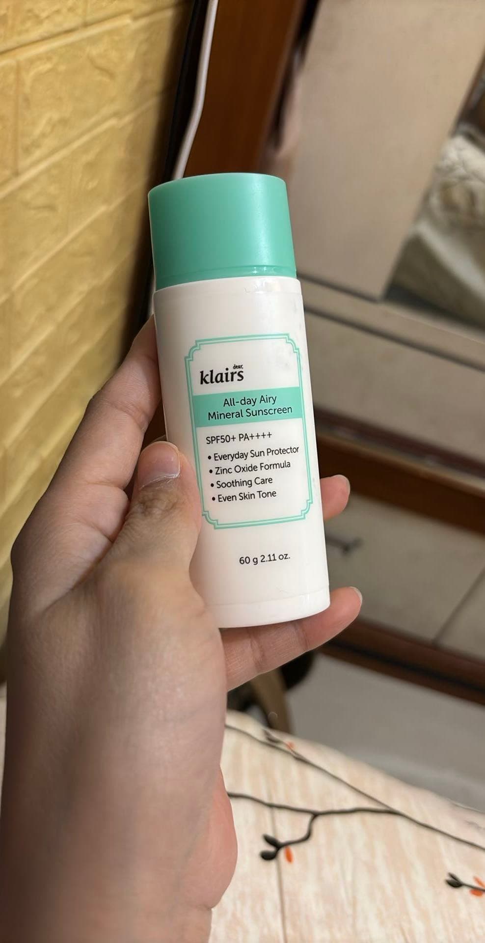 dear, klairs All-day Airy Mineral Sunscreen SPF50+ PA++++ 60 g 2.11 oz.
