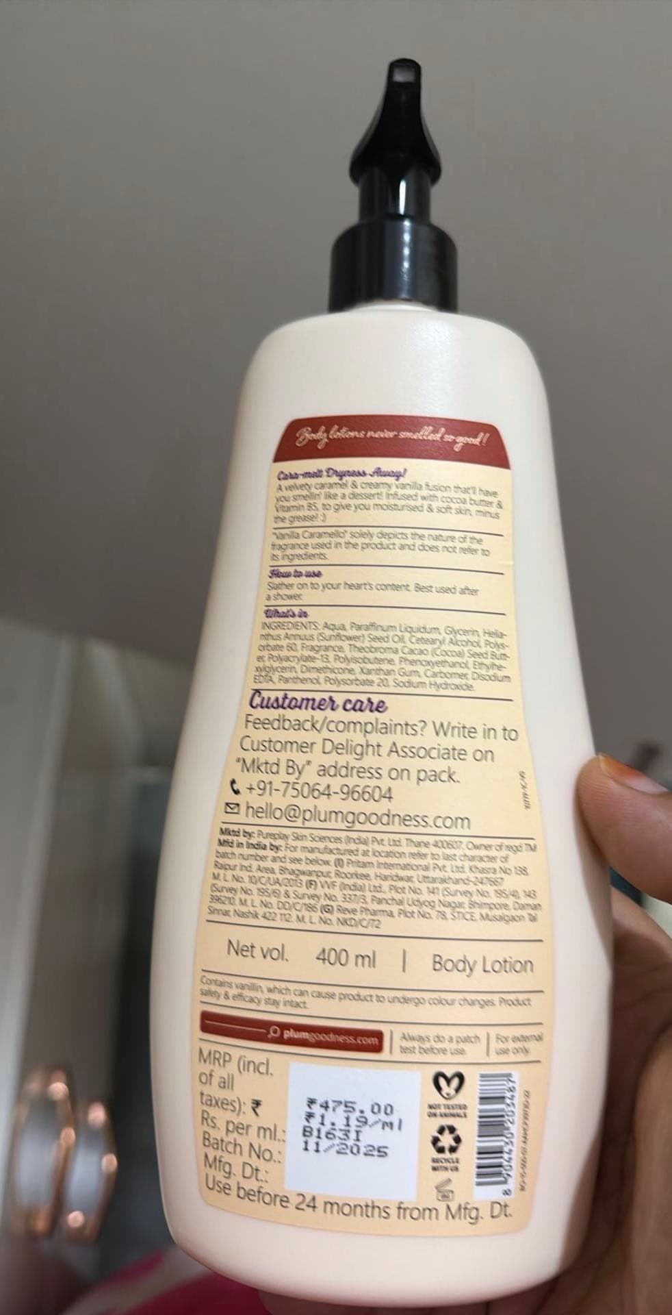Vanilla Caramello Body Lotion, 400 ml